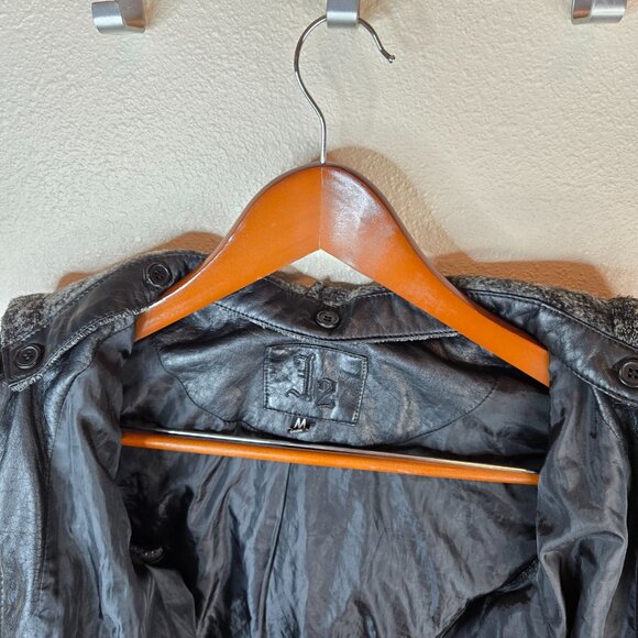 J2 Bomber Jacket w/ Hoodie in Soft Faux Leather Size M - Picture 11 of 14